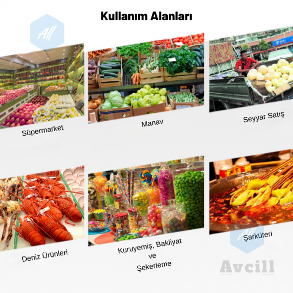 All Avcill 40 Kg Şarjlı Elektronik Dijital Hassas Mutfak Manav Bakkal Kasap Terazisi Çukur Kefeli - 8
