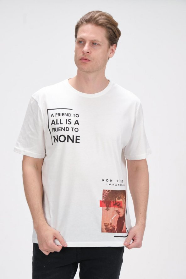 Oversize Baskılı Erkek Tshırt