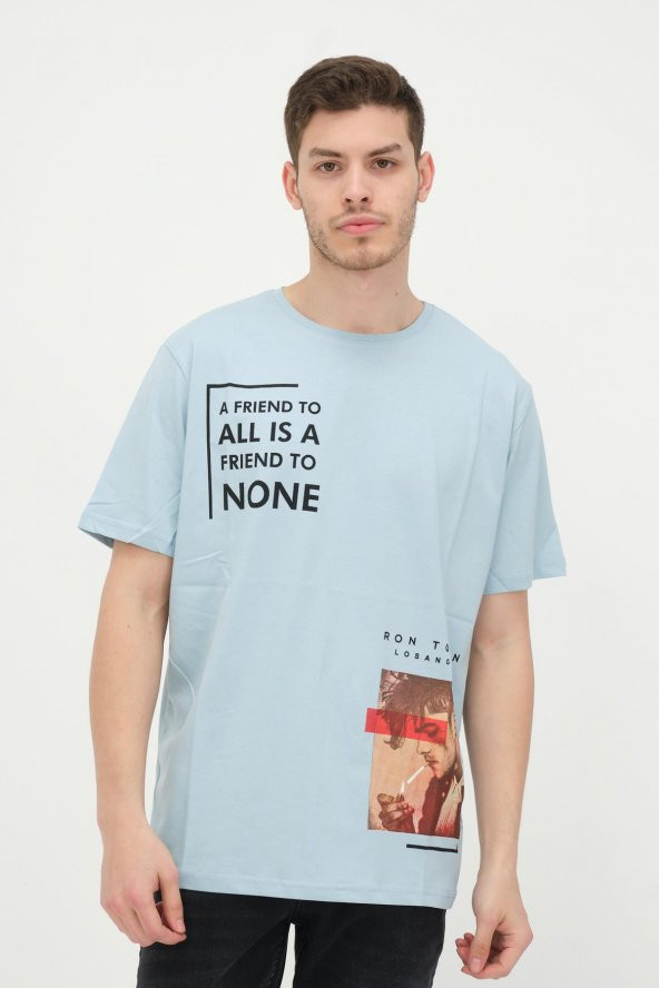 Oversize Baskılı Erkek Tshırt - 8