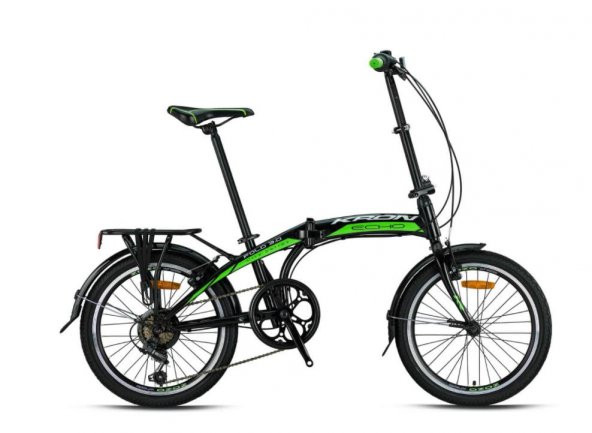 Kron Fold 3.0 V 20 Jant Profesyonel Katlanır Bisiklet Siyah-Gri-Yeşil