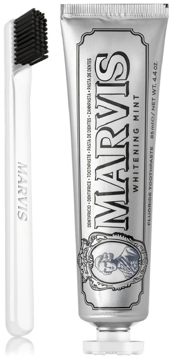 Marvis Whitening Mint Beyazlatıcı Diş Macunu 85 ml ve Marvis White Soft Diş Fırçası