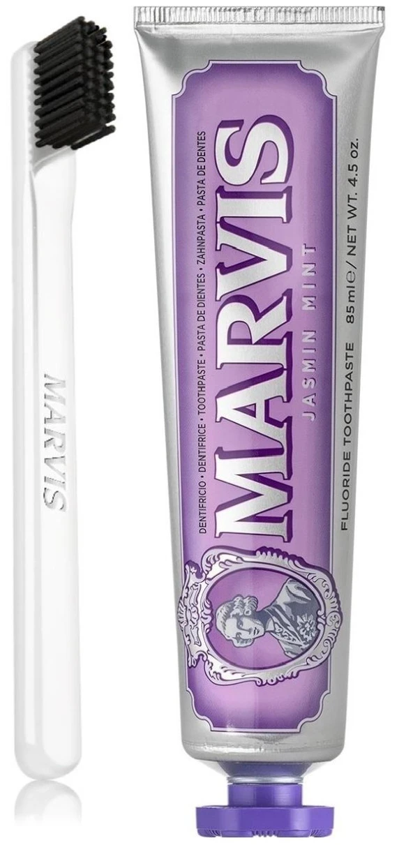 Marvis Jasmin Mint Beyazlatıcı Diş Macunu 85 ml ve Marvis White Soft Diş Fırçası