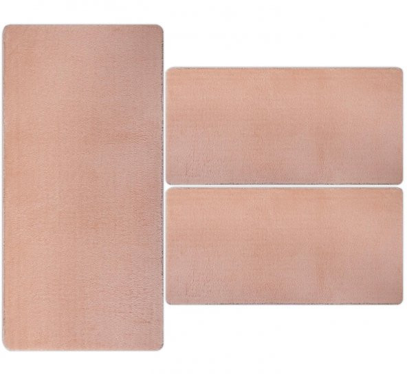 My Evilla Modern Dekoratif Halı Jel Kaymaz Taban Pembe Yatak Odası Seti - 3