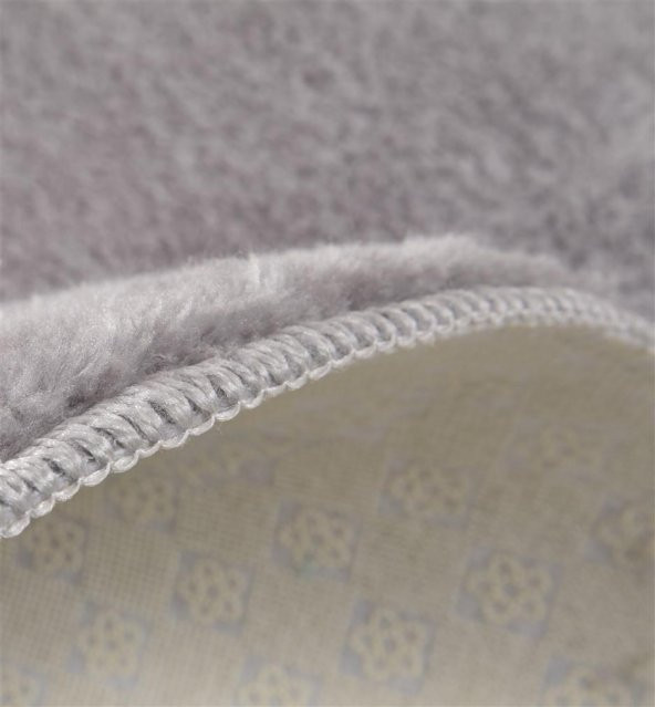 My Evilla Modern Dekoratif Halı Jel Kaymaz Taban Açık Gri Yatak Odası Seti - 4