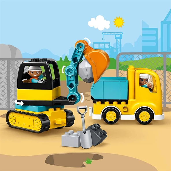 Orjinal Lego Duplo Town Kamyon Ve Paletli Kazıcı Lego Duplo Serisi 10931 - 3