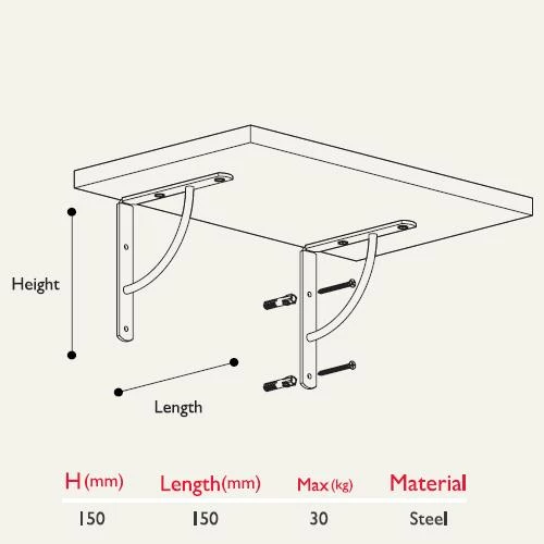 Gürçay Raf Ayağı Metal 15cm (2 Adet) - 2