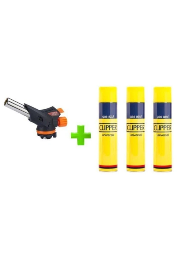 1300 Derece Profesyonel Ws-509c Pürmüz Kafa Çakmak 3 Adet Clipper Gaz