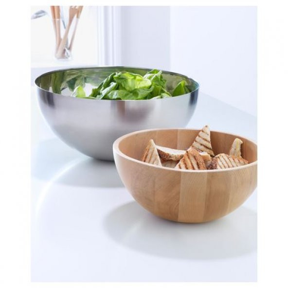 Bambu Servis Kasesi Ölçü 20 Cm IKEA Bambu Kase-Adet - 2