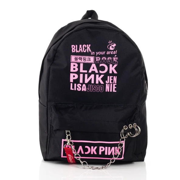 Blackpink Piercing Zincirli Sırt Okul Çantası Ve Kalemlik Set - 2