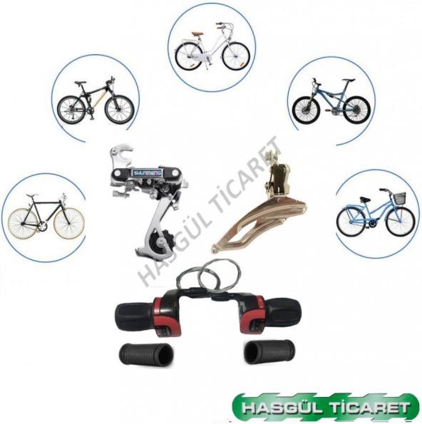 Hsgl Bisiklet Krom Arka ve Ön Alttan Attırıcı Göstergeli Vites Kolu Bisiklet Yedek Parça Aksesuar - 5