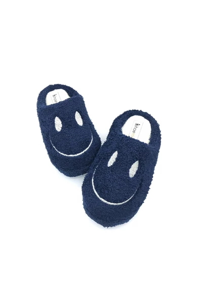 Shoemio Smiley Lacivert Kadın Ev Terliği - 3