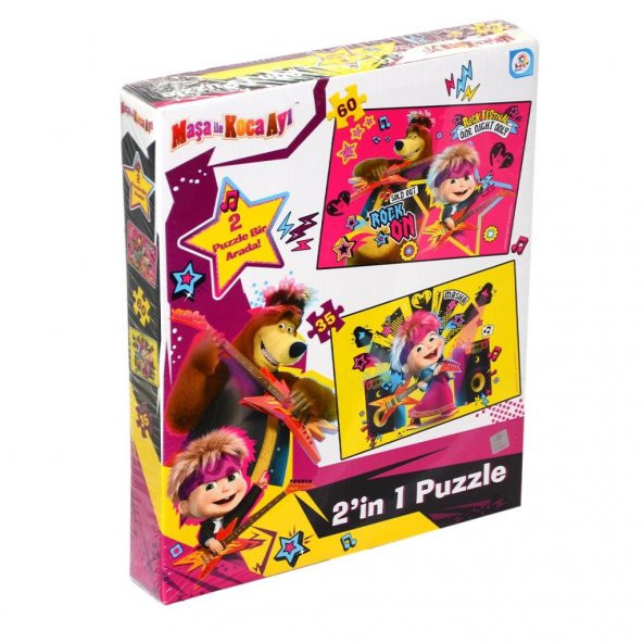 MS7579 Laço Kids Maşa ile Koca Ayı 2 Puzzle 1 Kutuda / 35+60 Parça Puzzle - 3