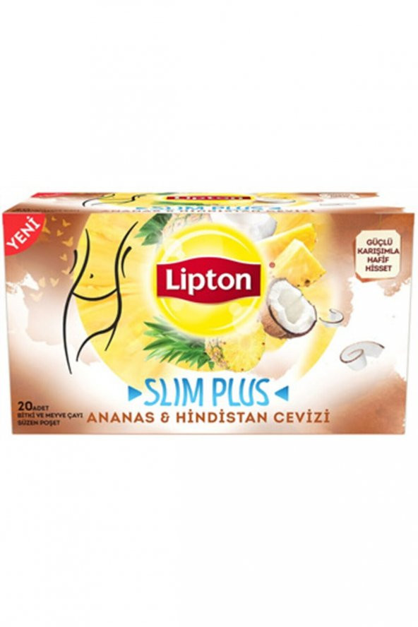 Lipton Slim Plus Ananas & Hindistan Cevizi 20Li Bardak Poşet 34 Gr