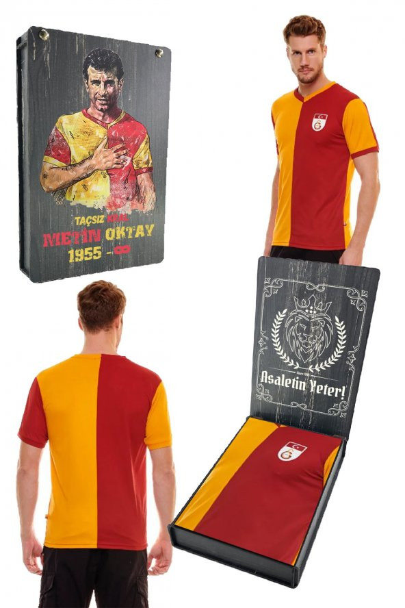 Galatasaray Orijinal Metin Oktay Fan Forması 4 Yıldızlı Hediyelik Ahşap Kutulu