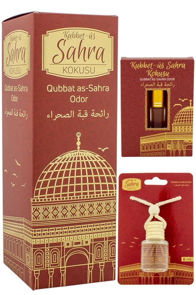 Kubbetüs Sahra Kokusu 400ml Sprey Ve Kubbetüs Sahra Kokusu 8 Ml Araba Kokusu Cam Şişe Ve Kubbetüs Sahra Alkolsüz Esans 3Ml