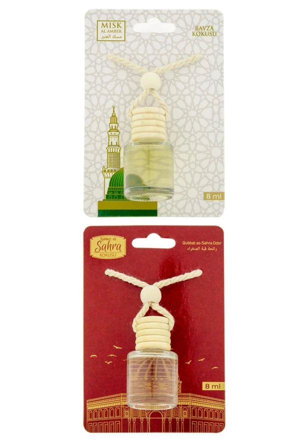 Medine Ravza Kokusu Ve Kubbetüs Sahra Kokusu 8 Ml Araba Kokusu Cam Şişe ürün görseli