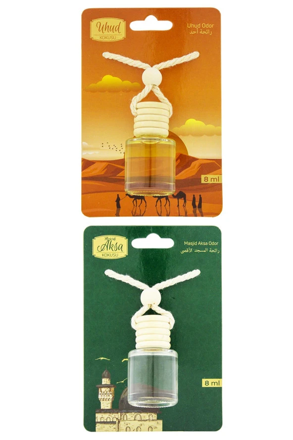 Uhud Kokusu Ve Mescidi Aksa Kokusu 8 Ml Araba Kokusu Cam Şişe