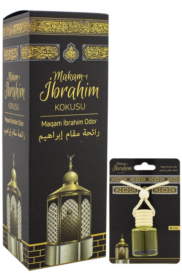Makamı İbrahim Kokusu 400ml Sprey Ve Makamı İbrahim Kokusu 8 Ml Araba Kokusu Cam Şişe