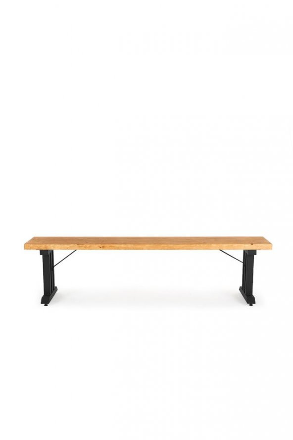 180x32 Doğal Ahşap Kütük Ağaç Bench Bank 3 Kollu Mızrak Ayak - 3