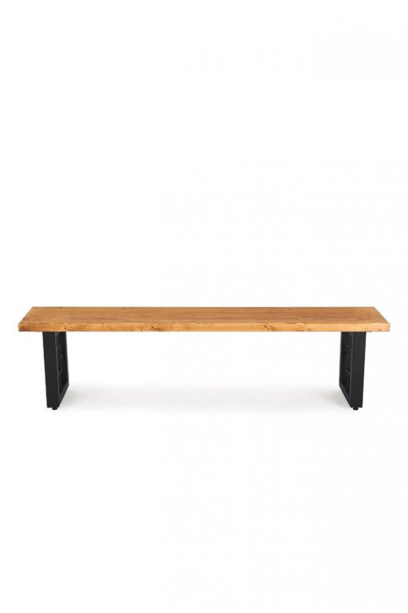 160x32 Doğal Ahşap Kütük Ağaç Bench Bank Özel Dikdörtgen Ayak - 3