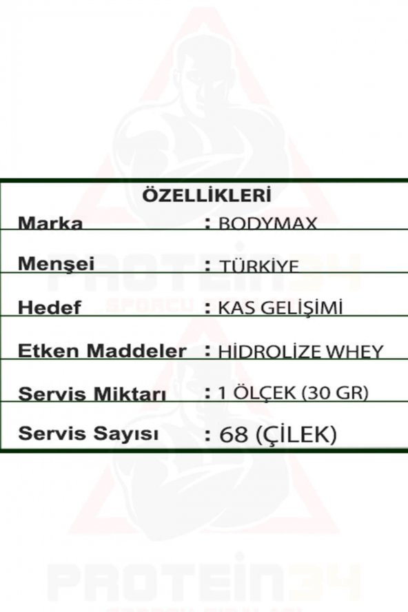 Bodymax Gold Whey Protein Tozu 2250gr 75 Servis Çilek Aromalı - 3