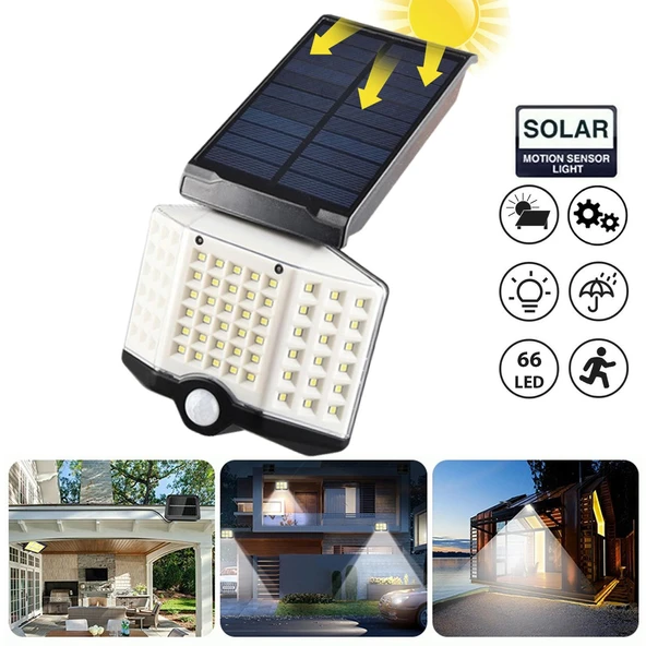 Silver Toss Güneş Enerjili Solar Aydınlatma Lambası Sensörlü 66Led St-66B - 2