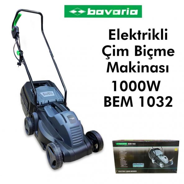 Bavaria Elektrikli Çim Biçme Makinası 1000 Watt Bem-1032