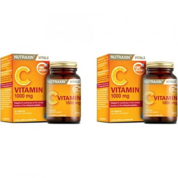 Nutraxin Vitamin C 1000 Mg Takviye Edici Gıda 30 Tablet x 2