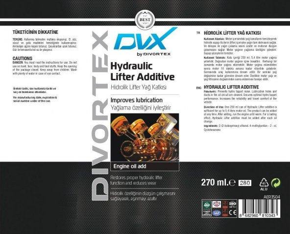 Dvx Hidrolik Lifter Yağ Katkısı 270 ml - 2