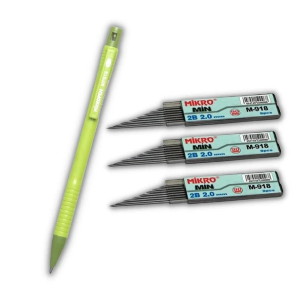 2.0 Mm Kalın Uçlu Versatil Kalem 1 Adet ve 2.0 Mm Kalın Uç Siyah 3 Adet - 6
