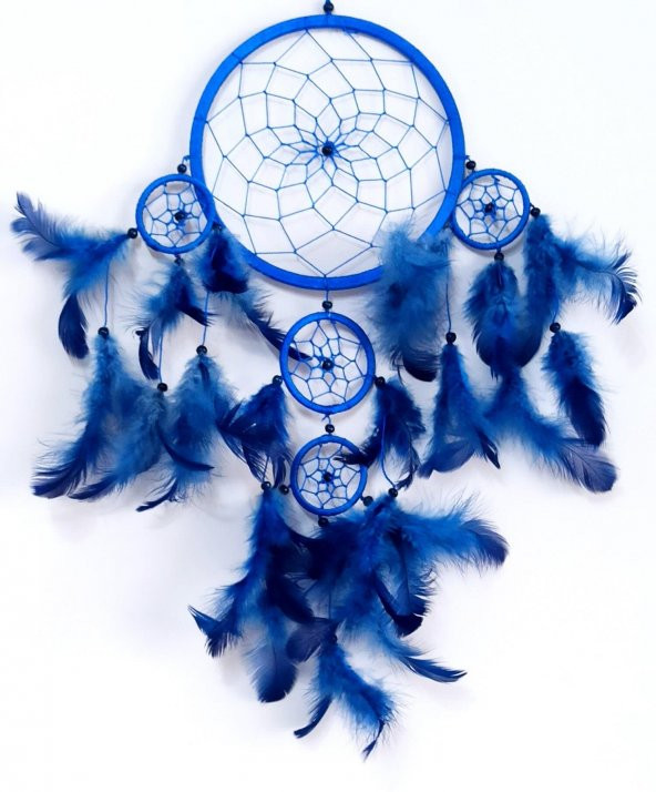 Mavi Kuş Tüylü Düş Kapanı Duvar Süsü - Resim 2