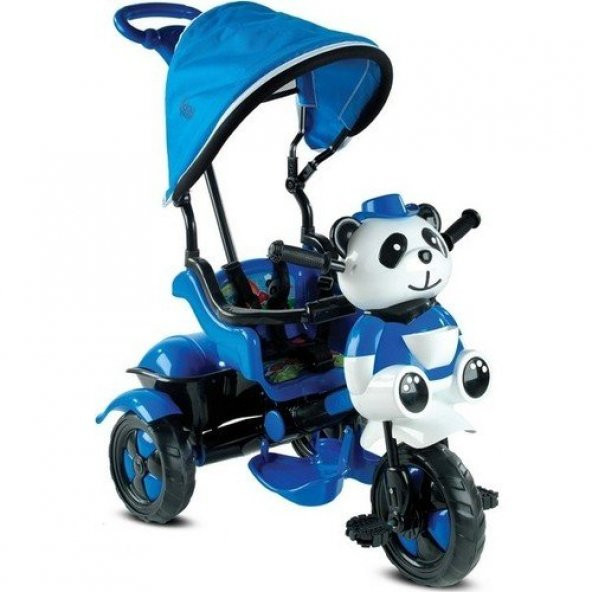 Babyhope 127 Little Panda Tenteli Tricycle Üç Teker Bisiklet Mavi