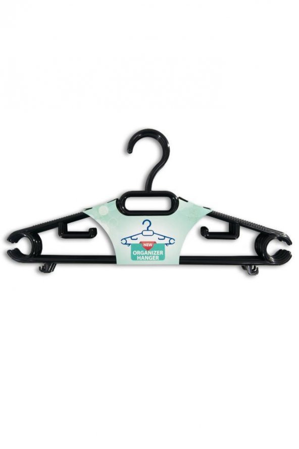 5li Siyah Dolap İçi Elbise Askısı - Resim 4