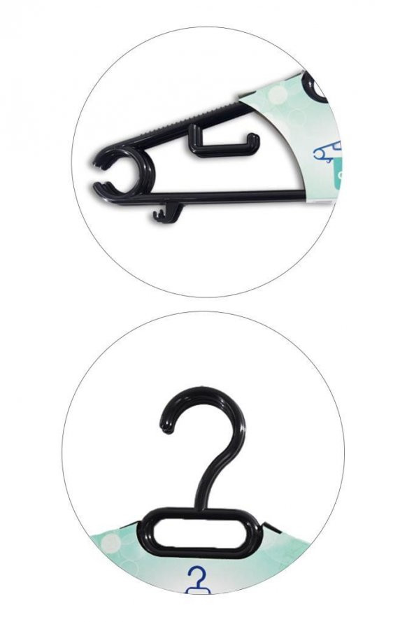 5li Siyah Dolap İçi Elbise Askısı - Resim 5