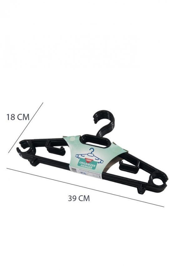 5li Siyah Dolap İçi Elbise Askısı - Resim 6