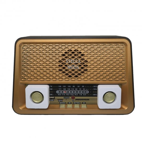 RT-826 Bluetoothlu Kumandalı FM Radyo USB SD AUX Mp3 Player Müzik Kutusu Nostaljik Radyo