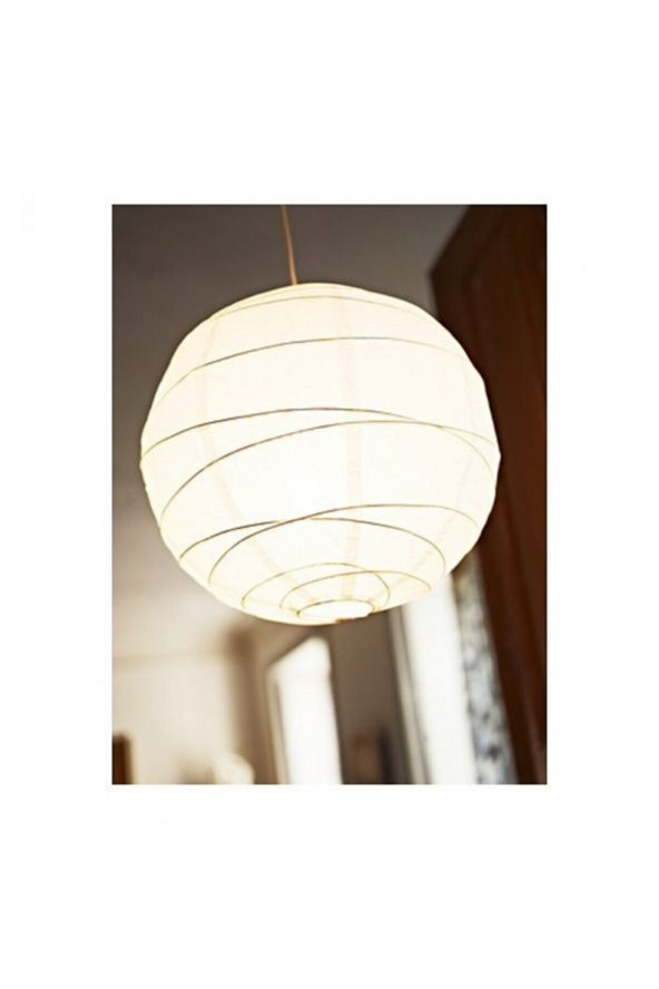 IKEA Regolit Abajur Başlığı Beyaz, 45 Cm, Kağıt Avize Başlığı