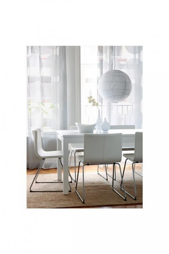 IKEA Regolit Abajur Başlığı Beyaz, 45 Cm, Kağıt Avize Başlığı - 3