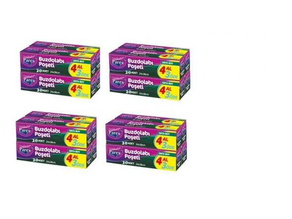 Parex Buzdolabı Poşeti 4 Al 3 Öde Orta Boy 4 Lü Paket