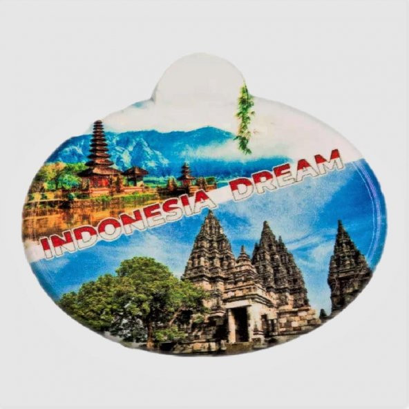 Endonezya Temalı Oval Magnet ürün görseli