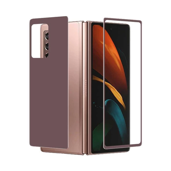 Galaxy Z Fold 2 Ön Arka 5D Full Yapışkanlı Temperli Ekran Koruyucu