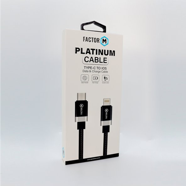Factor M Platinum Kablo 2.4A 20W Type-C To Lightning (FM-PCTL) - 2