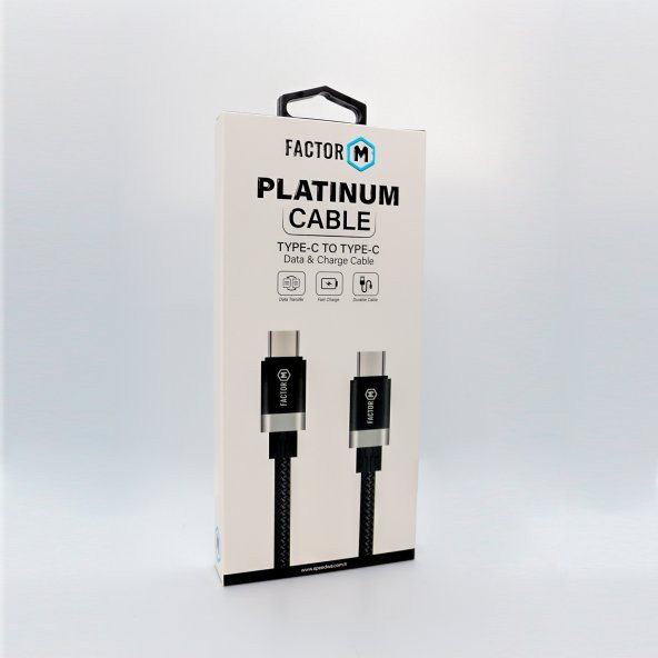 Factor M Platinum Kablo 2.4A 20W Type-C To Type-C (FM-PCTT) - 2