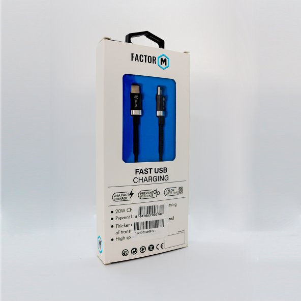 Factor M Platinum Kablo 2.4A 20W Type-C To Type-C (FM-PCTT) - 3