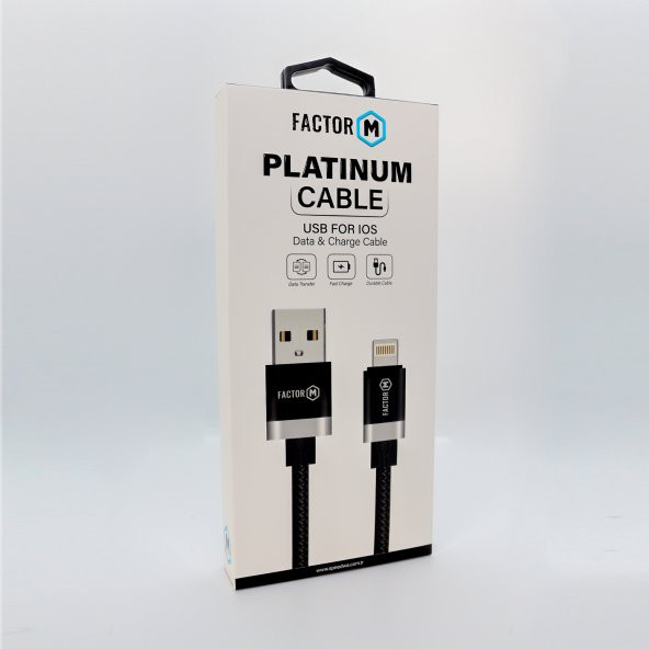 Factor M Platinum Kablo 2.4A 20W UsbA To Lightning (FM-PCL) - 2