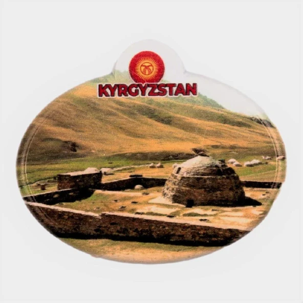 Kırgızistan Taş Rabat Kervansarayı Oval Magnet