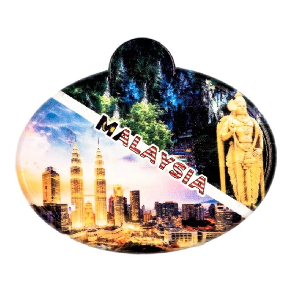 Malezya Kuala Lumpur Temalı Oval Magnet ürün görseli