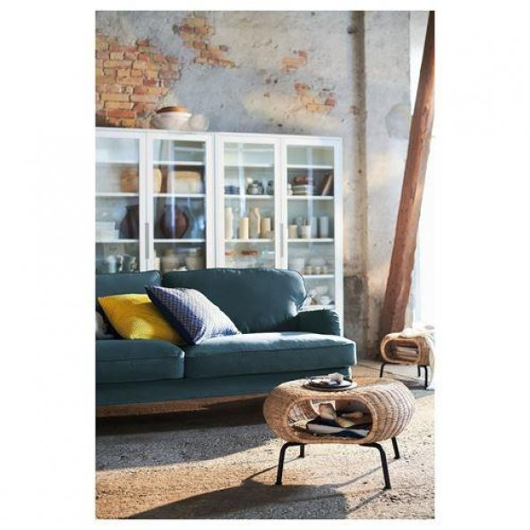 Tabure Sehpa Rattan Antrasit El Yapımı Y-36 cm X Ç-62 cm  Meridyendukkan IKEA - 8