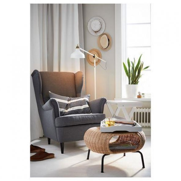 Tabure Sehpa Rattan Antrasit El Yapımı Y-36 cm X Ç-62 cm  Meridyendukkan IKEA - 9