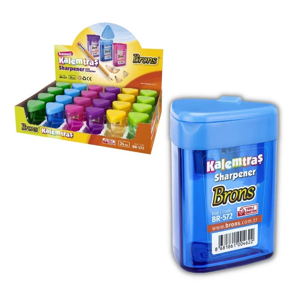 Üçgen Kalemtraş 2 Bıçaklı 1 Adet Renkli Brons Kalemtraş Üçgen 1 Adet - 5